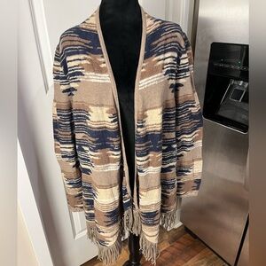 Lucky Brand Western Pattern Cardigan